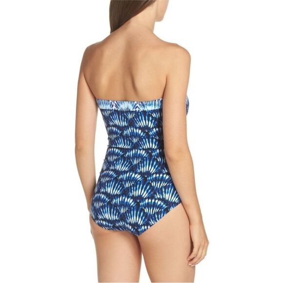 TOMMY BAHAMA Mare Navy Tide Dye Seashell Bandeau Pull-On Attachable Strap 6 - Picture 2 of 12